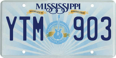 MS license plate YTM903
