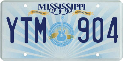 MS license plate YTM904