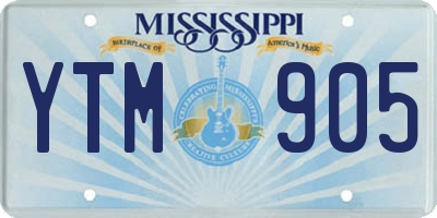 MS license plate YTM905