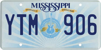 MS license plate YTM906