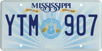 MS license plate YTM907