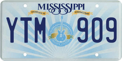 MS license plate YTM909