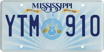 MS license plate YTM910
