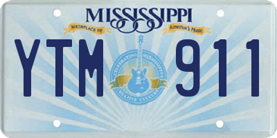 MS license plate YTM911