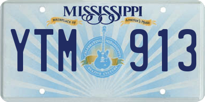 MS license plate YTM913