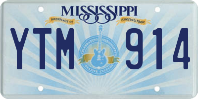 MS license plate YTM914