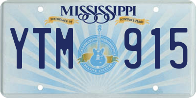 MS license plate YTM915