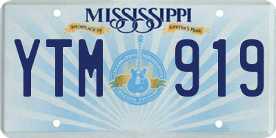 MS license plate YTM919