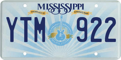 MS license plate YTM922