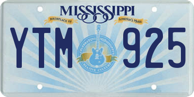 MS license plate YTM925