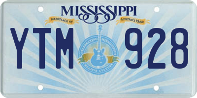 MS license plate YTM928
