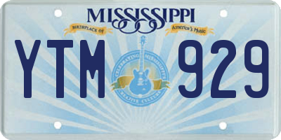 MS license plate YTM929