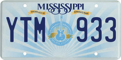 MS license plate YTM933