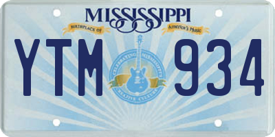 MS license plate YTM934
