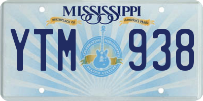 MS license plate YTM938