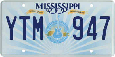 MS license plate YTM947