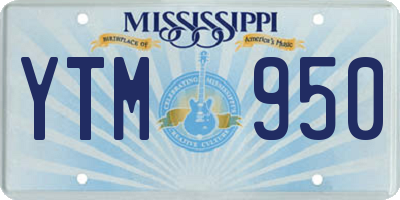 MS license plate YTM950