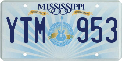 MS license plate YTM953