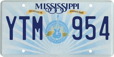 MS license plate YTM954