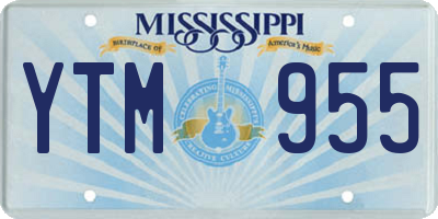 MS license plate YTM955