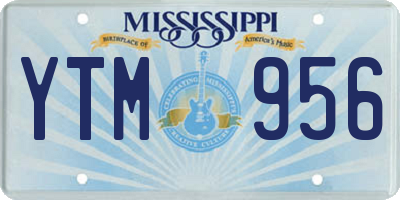 MS license plate YTM956