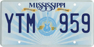 MS license plate YTM959