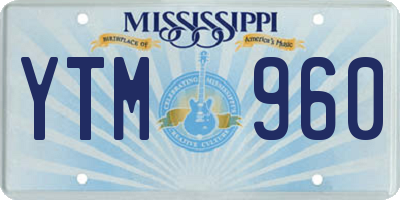 MS license plate YTM960