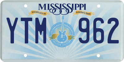 MS license plate YTM962