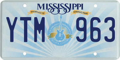 MS license plate YTM963