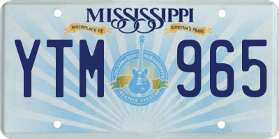 MS license plate YTM965