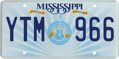 MS license plate YTM966