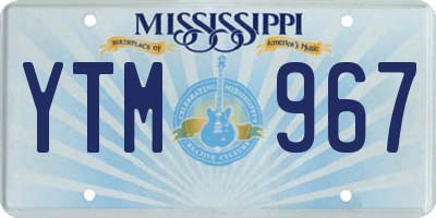 MS license plate YTM967
