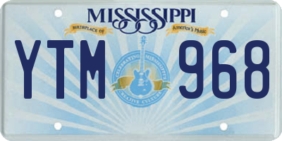 MS license plate YTM968