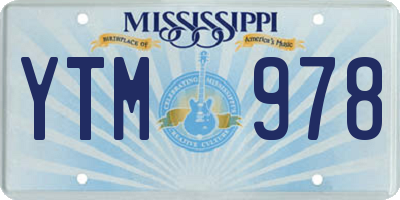 MS license plate YTM978