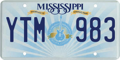 MS license plate YTM983