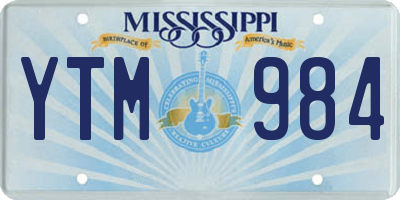 MS license plate YTM984