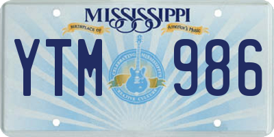 MS license plate YTM986