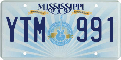 MS license plate YTM991
