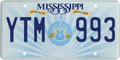 MS license plate YTM993