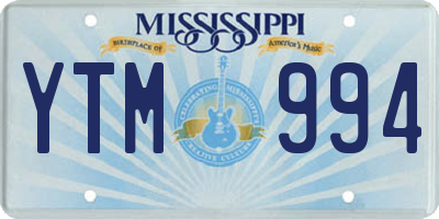 MS license plate YTM994