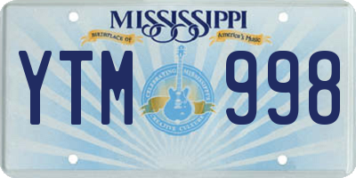 MS license plate YTM998
