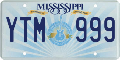 MS license plate YTM999
