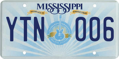 MS license plate YTN006