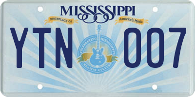 MS license plate YTN007