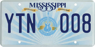 MS license plate YTN008