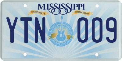 MS license plate YTN009