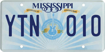 MS license plate YTN010