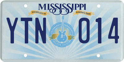 MS license plate YTN014