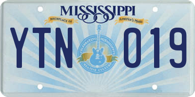MS license plate YTN019