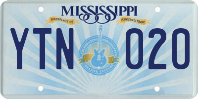 MS license plate YTN020